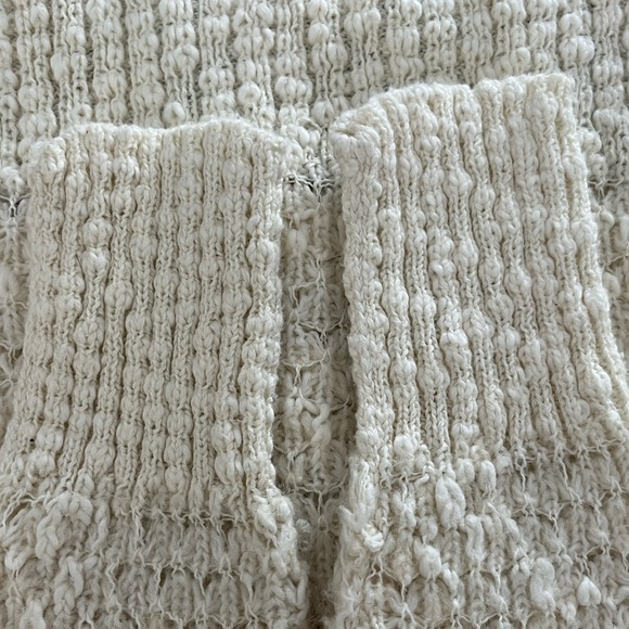 FREE PEOPLE Women XS White Ivory Nub Sweater Boho - Picture 5 of 7